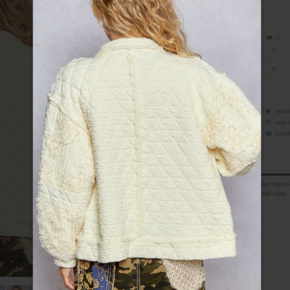 🆕 POL Cream Quilted Jacket L. NWT!💥 - Picture 6 of 7
